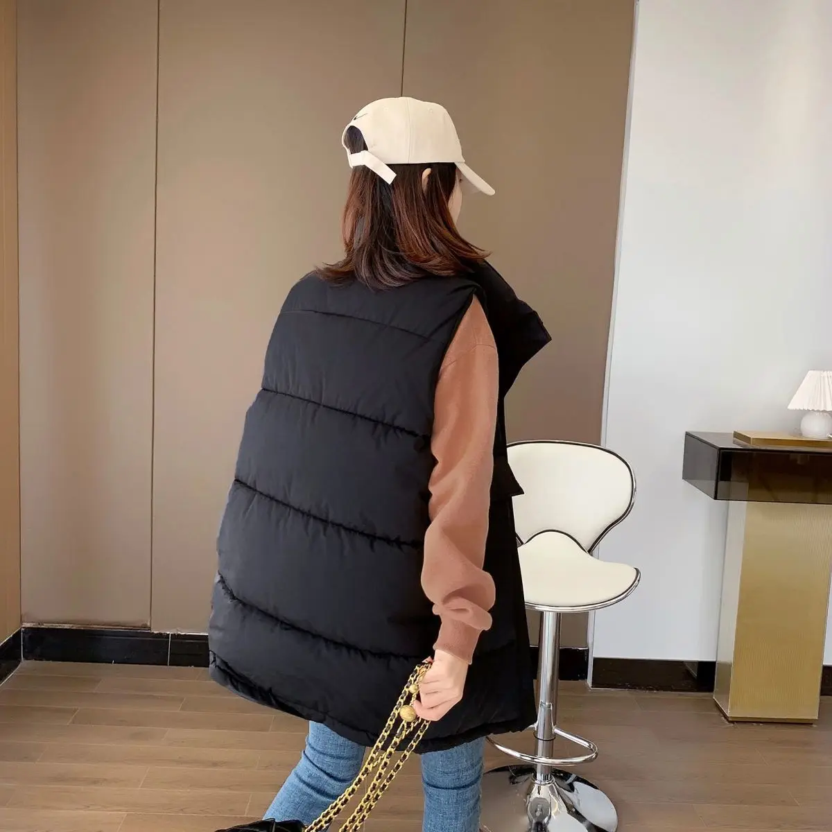 Новинка 2022 осенне-зимний женский пуховый хлопковый жилет женское пальто средней