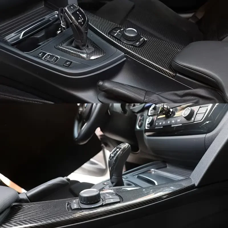 Фото Индивидуальная черная отделка салона из сухого карбона 3K Twill для BMW 3 серии F30 340i LHD, 9 элементов №5