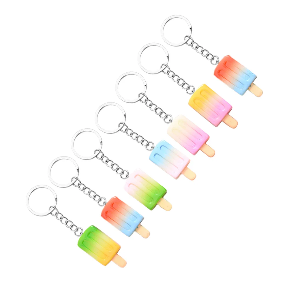 

7Pcs Lovely Popsicle Key Ring Fashionable Keychain Decorative Bag Pendant