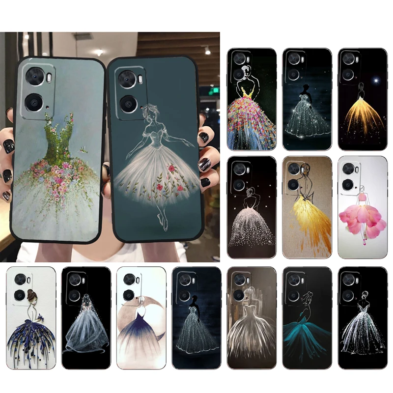

Phone Case for OPPO A96 A91 A54 A74 A94 A53S A15 A16 A17 Reno 2 2Z Reno 6 7 8 Wedding Dress Girl Case