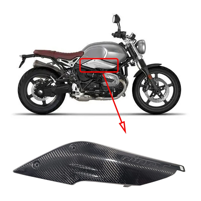Motorcycles Right Side Air Intake Ram Cover Trim Fairing Cowl For BMW R NINET R Nine 9 T RNINET Full Real Carbon Fiber 100%