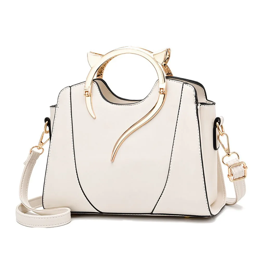

New Cute Cat Pu Leather Ladies Solid Color Handbag Fashion One-shoulder Messenger Bag