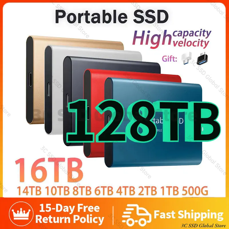 Portable Mobile Solid State Drive High-speed 4TB 8TB 16TB SSD Mobile Hard Drives External Storage Decives for Laptop