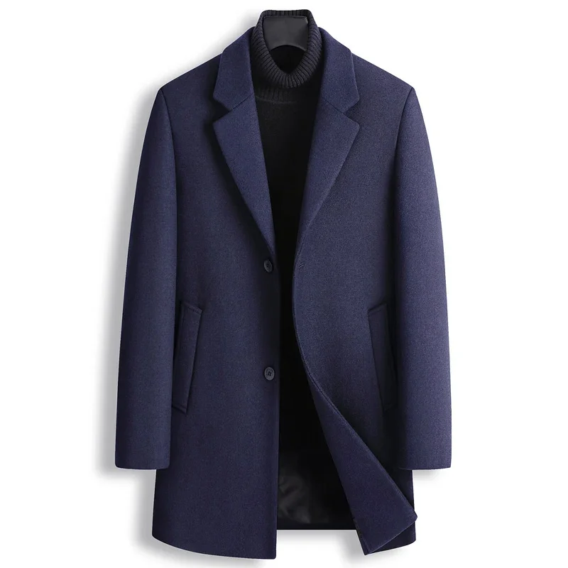 

2023 new arrival winter jacket fashion Woolen Coat Mid length suit Men's Casual Wool trench coat Men Dress Jacket men M-4XL