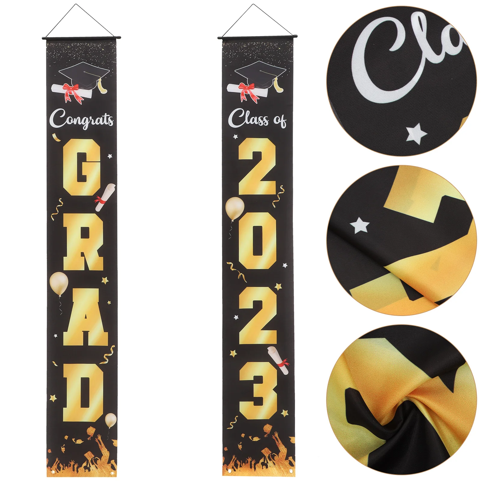 1 Pair Class of 2023 Congrats Grad Door Couplets Porch Sign Porch Banners Grad Ornament
