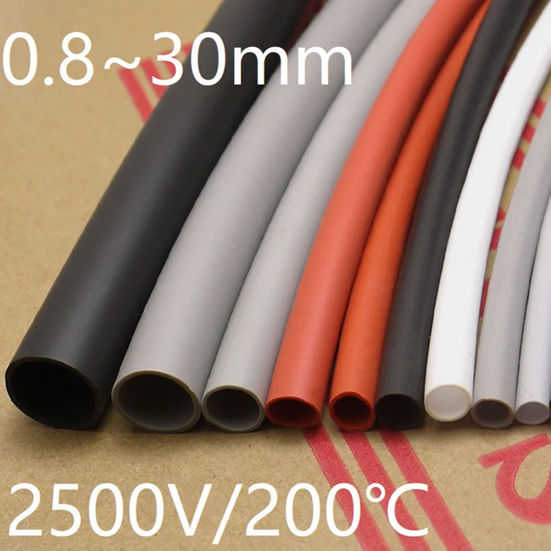 

Soft Silicone Heat Shrink Tube Diameter 0.8mm ~ 8mm Cable Sleeve Elastic Insulated Wire Wrap Line Protect