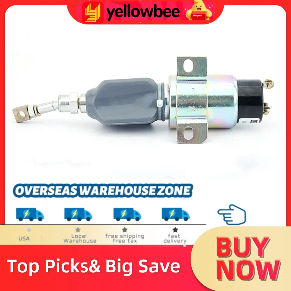 

12 В 24 В дизельный генератор, электромагнитный клапан остановки двигателя, экскаватор, огнетушитель, переключатель пламени топлива, 1 шт.