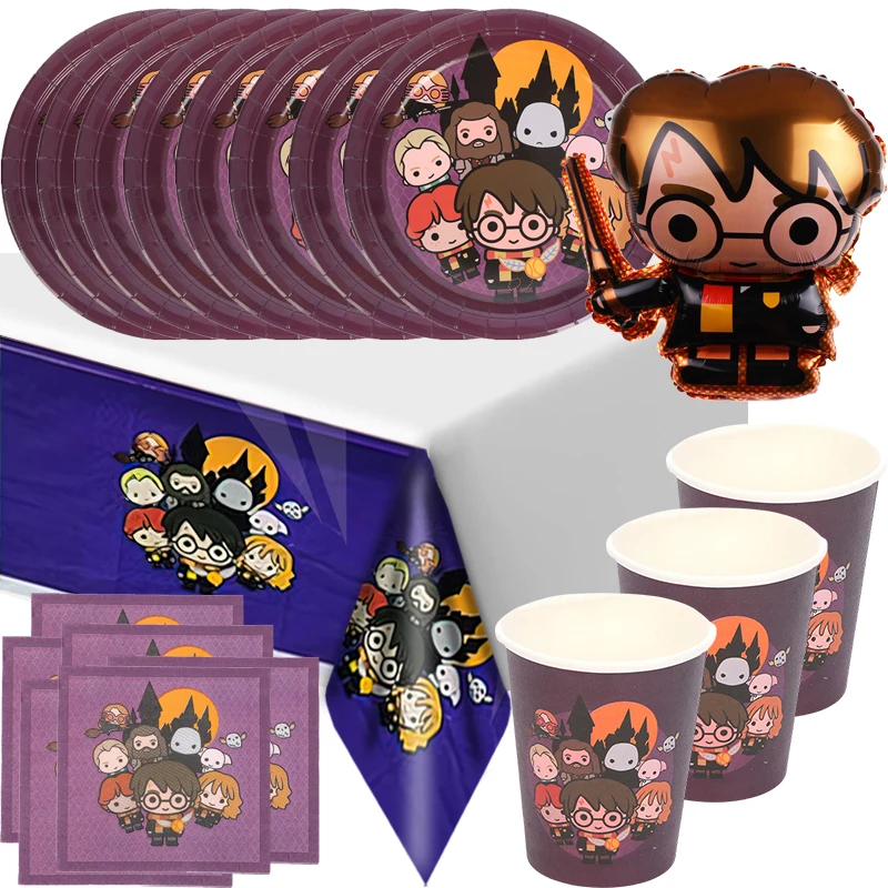 

Cartoon School of Magic Party Supplies Paper Banner Tablecloth Cup Balloon Magician Theme Baby Shower Birthday Party Decoration