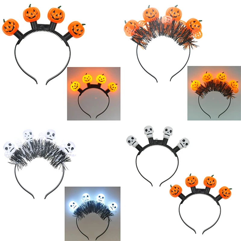 Светящаяся повязка на голову в виде тыквы Хэллоуин фестиваль призраков тыква