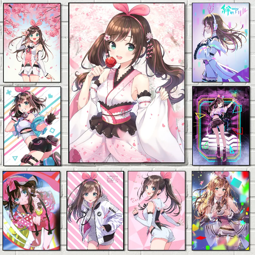First Virtual Anchor Kizuna AI Poster Stickers Art Wall Murals Decor Game Room Gifts HD Painting