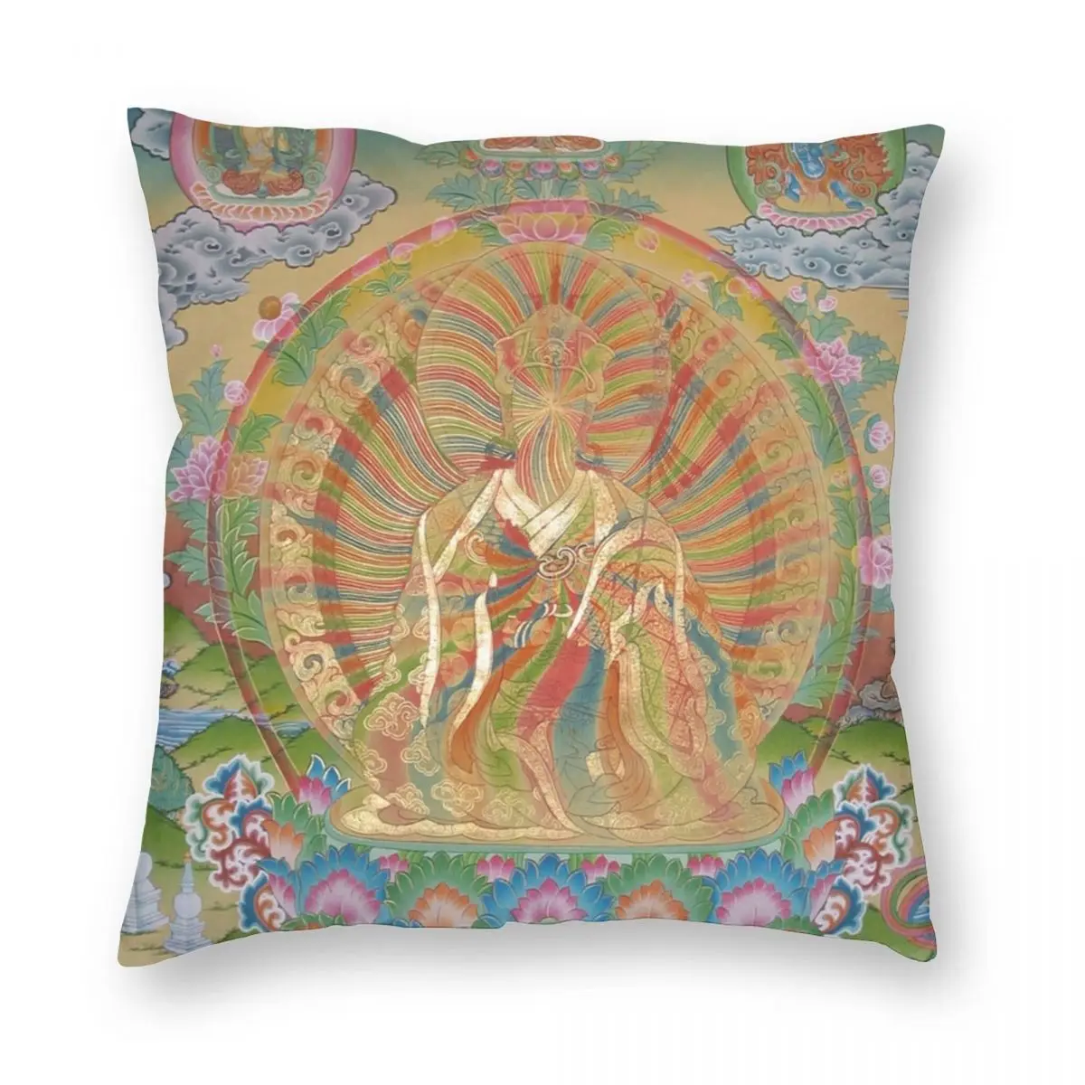 Dzogchen буддистская Радужная подушка для тела чехол из полиэстера и льна бархатная