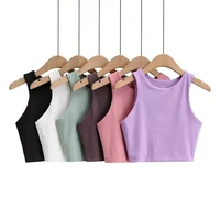 2021 summer fashion women sexy slim tops o neck sleeveless double nylon ladies good quality tank tops 6 colors