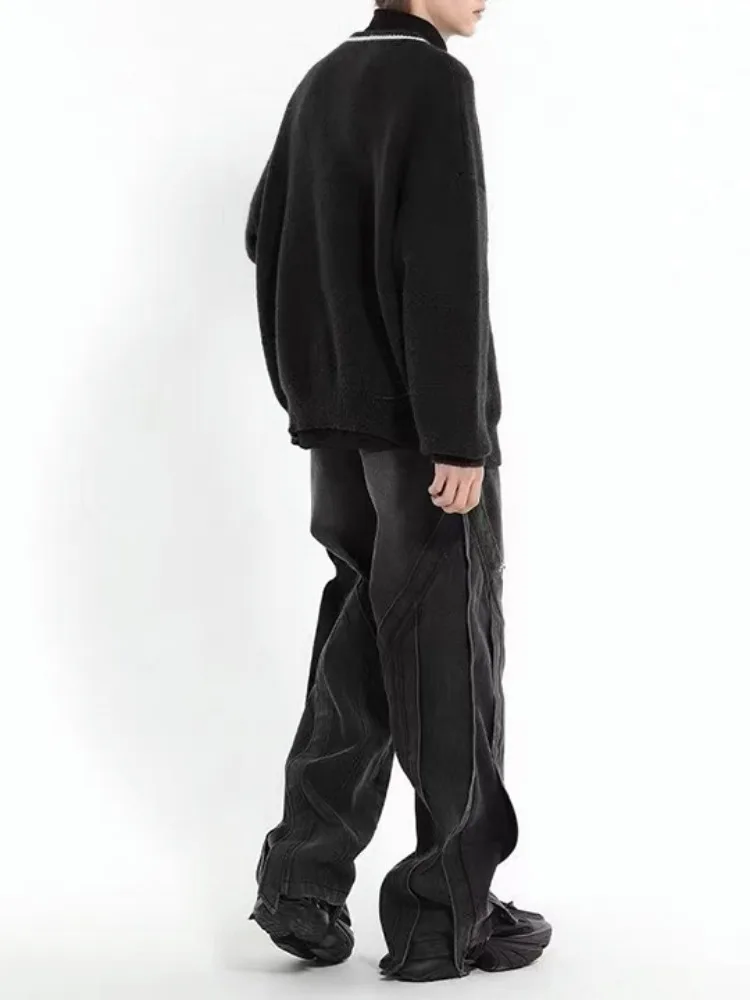 Уличная одежда Deeptown Y2k большой свитер женский американский винтажный пуловер с