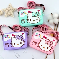 bag hello kitty silicone bag coin purse female creative mini silicone zipper earphone bag candy color wrist strap key case