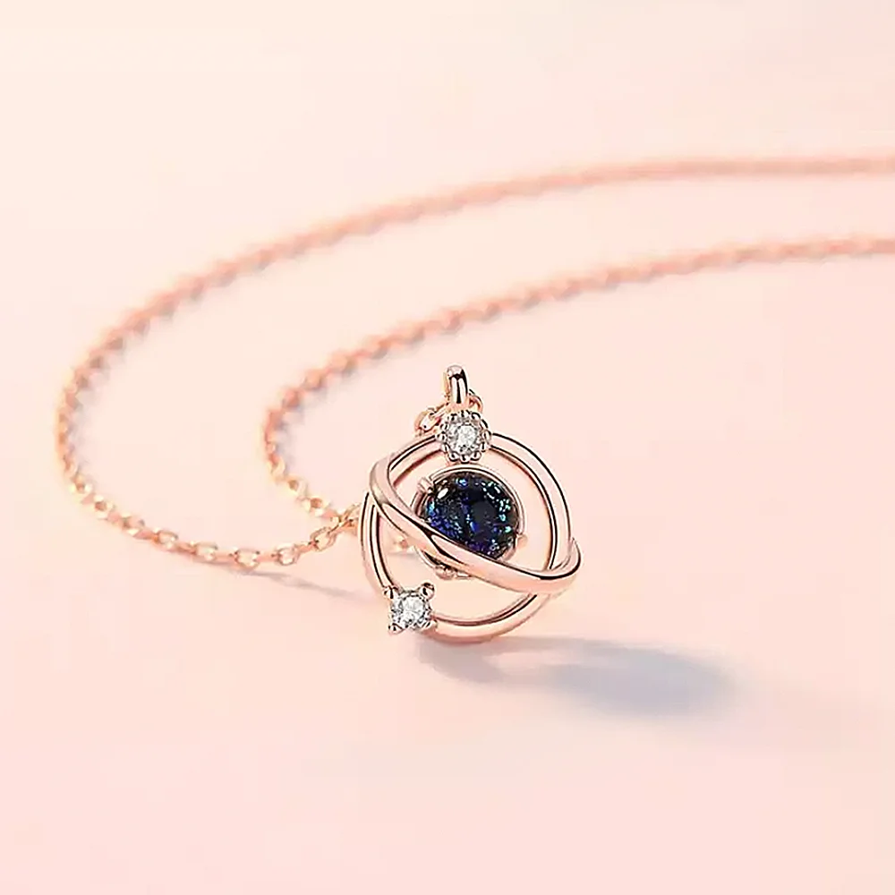

CAOSHI Stylish Female Pendant Necklace with Planet Universe Design Delicate Lady Accessories for Party Fancy Gift for Girlfriend