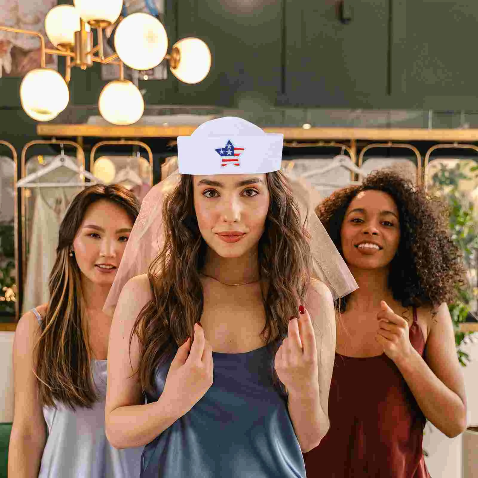 

Costume Party Hats Boat Captain Decor Navy Sailing Accessories Polyester Women Cosplay Miss Sailor