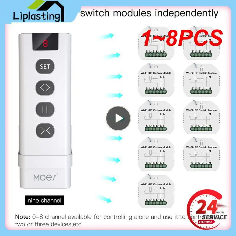 

1 ~ 8 шт. переключатель для штор Tuya Smart Life WiFi RF433 с дистанционным управлением для электрического роликового затвора солнцезащитный Google Home Alexa Smart