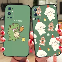 cute cartoon frog green phone case for oneplus 8 9 pro 6 pro anti drop black silicone luxury case for 5 7 6t 7t 8t