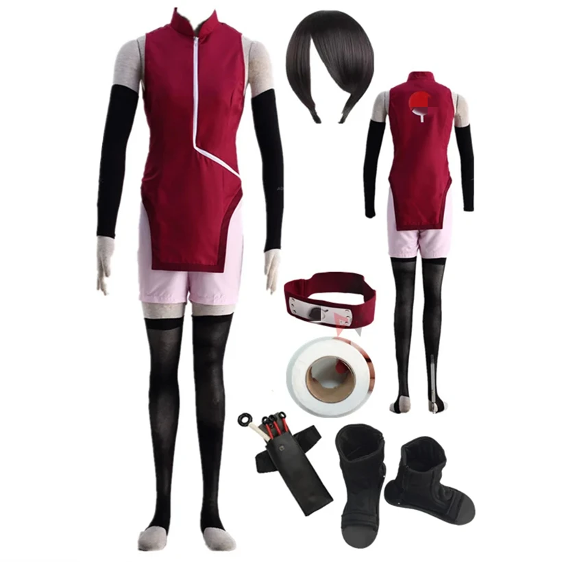 Костюм для косплея Athemis MOVIE Sarada реквизит ботинок женский костюм больших размеров