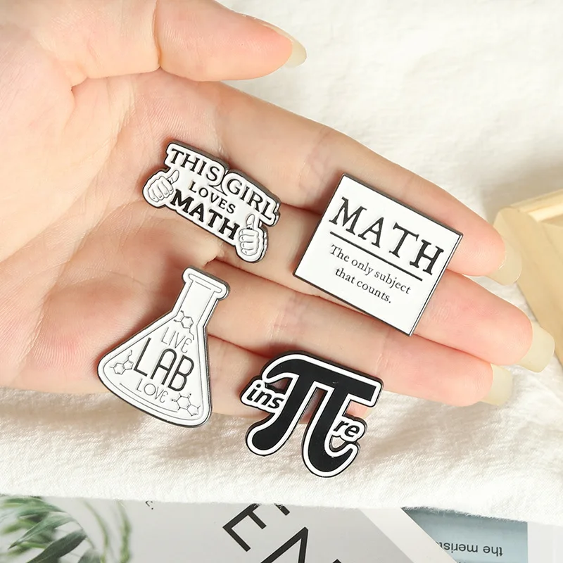 Creative Cartoon Equation Pi Metal Enamel Brooch I Love Math Badge Fashion Simple Clothes Backpack Jewelry Accessories Gift images - 6