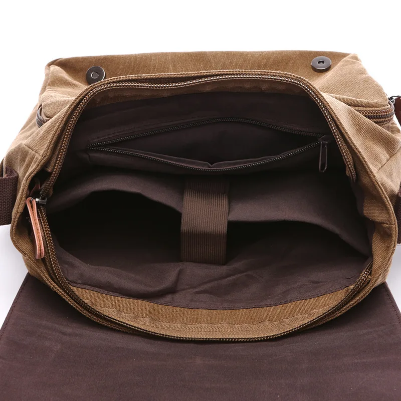 Trendy Men's Messenger Shoulder Bags Adjustable Student Waterproof Computer Neutral Canvas Casual Travel Bag Backpacks Bandbags