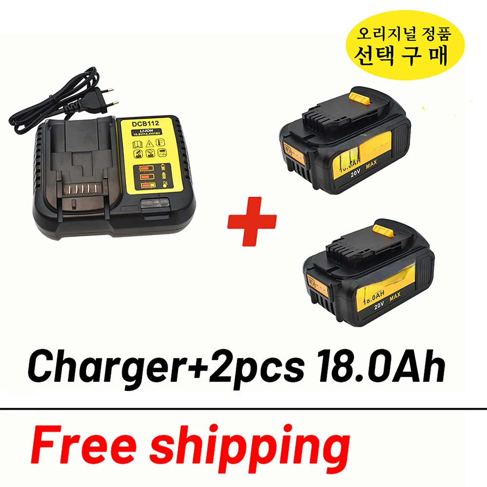 

2022 NEW 20V 18000mAh for Dewalt Power Tool Battery for Dewalt DCB180 DCB181 DCB182 DCB201 DCB201-2 DCB204-2+ 3A Charger
