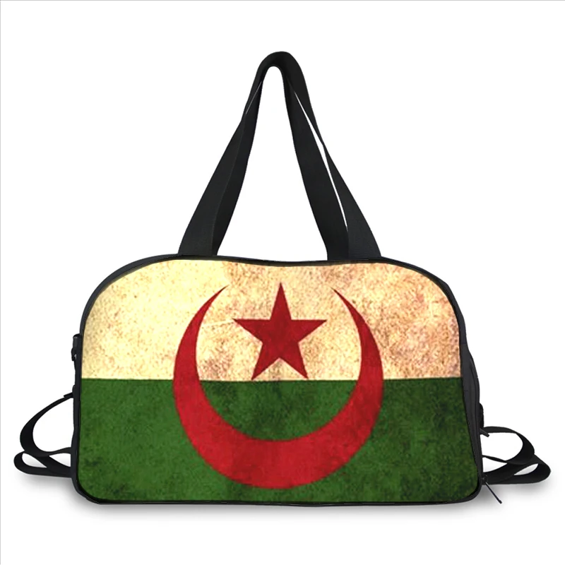 Algeria Flag 3D printing fashion trend portable large capacity multi-function messenger bag travel bag