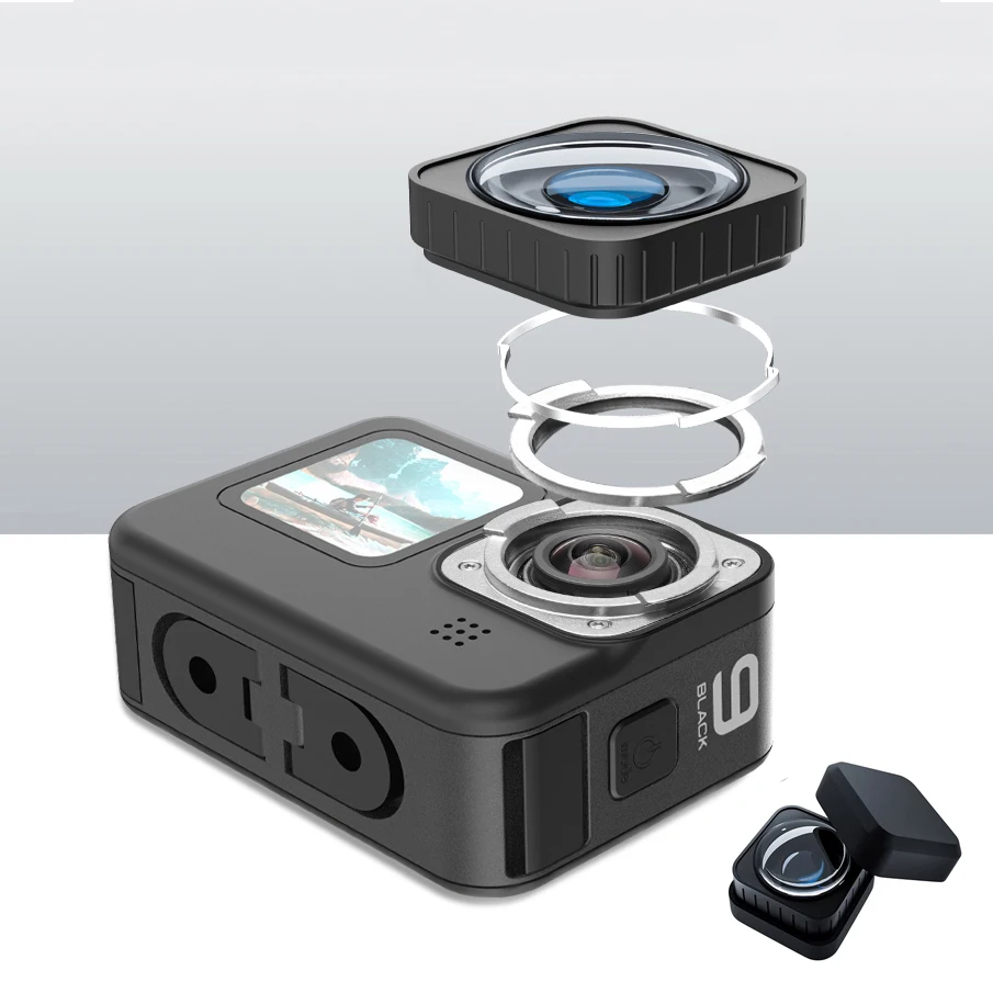 

TELESIN Ultra-wide Angle 155 Degree Max Lens Mod For GoPro Hero 10 9 W 2 Protect Covers for GoPro 9 10 Action Camera Accessories