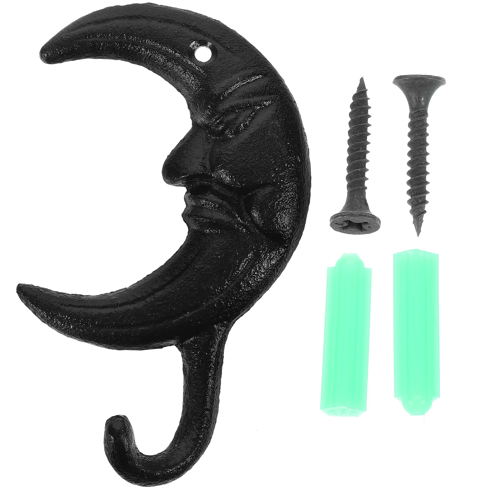 

Heavy Duty Wall Hanger Hook Decorative Moon Shaped Cast Iron Hook Versatile Iron Wall Hook