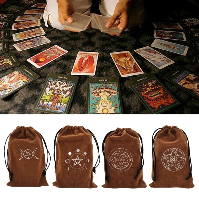 

Бархатная сумка для хранения карт и таро, фланелевая Сумочка для ювелирных изделий, миниатюрная сумка на шнурке для настольных игр и карт, мешок для хранения игрушек и тартов