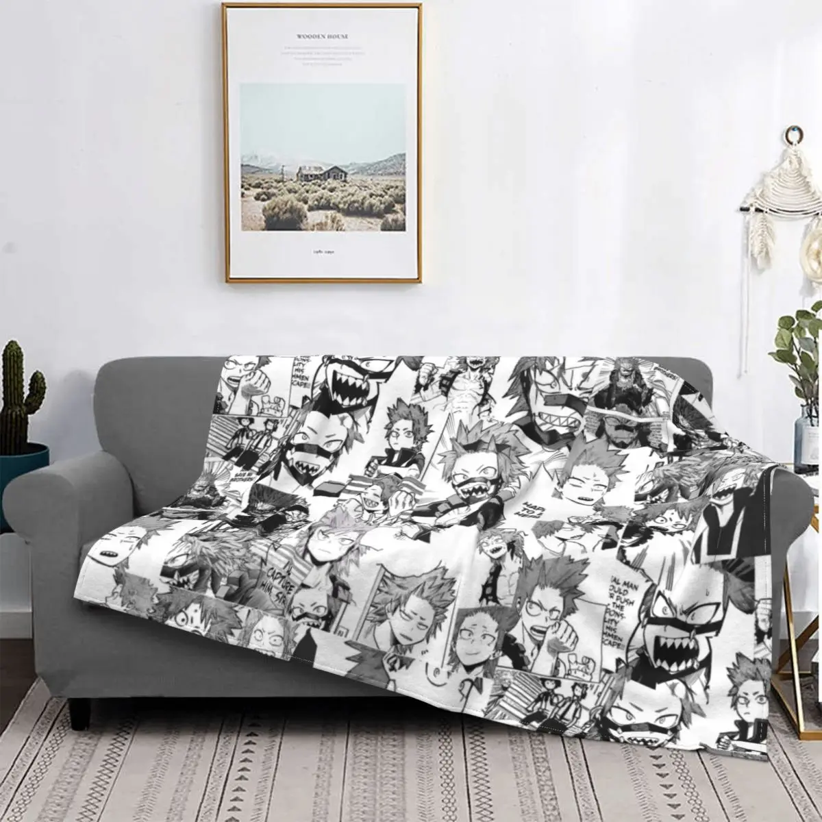

Boku No Hero Academia, My Hero Academia, KIRISHIMA, mantas de lana estampadas, manta Unisex para cama, colchas al aire libre