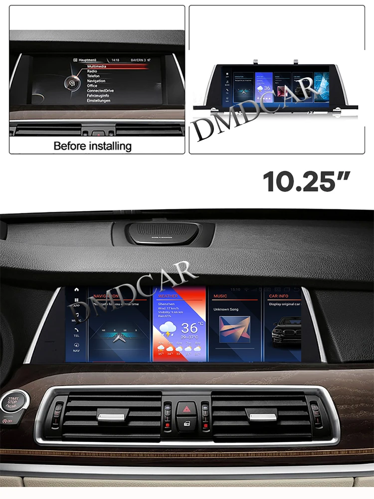 Snapdragon Android 13 8 + 256G 10 25 &quot12 5&quot автомобильный радиоприемник Carplay для BMW 5 серии GT F07