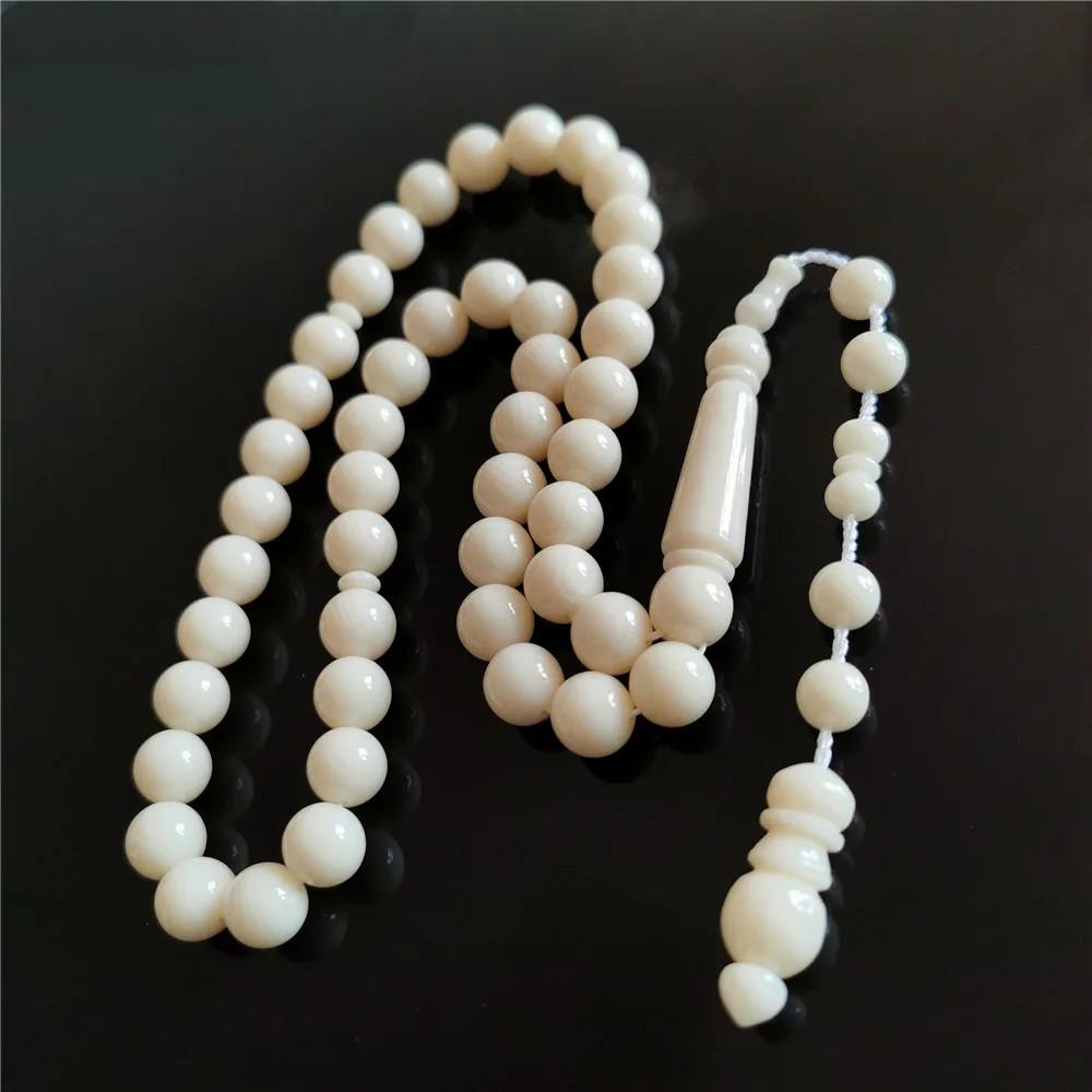 

muslim Rosary Subha Misbaha Resin Ivory 10mm round 45pcs Tesbih sibha Islamic Prayer Beads Tasbih with tassel