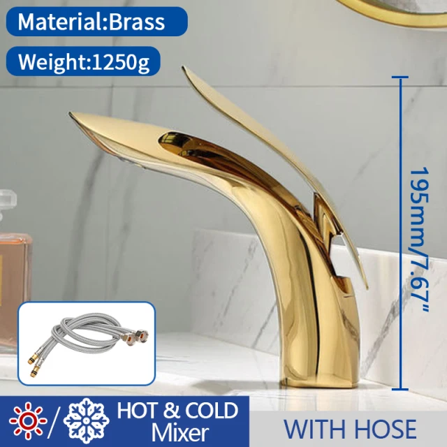 

Смеситель для ванной комнаты, розовое золото, водопад, смеситель для раковины с одним отверстием, кран для холодной и горячей воды, смеситель для раковины, смесители для раковины