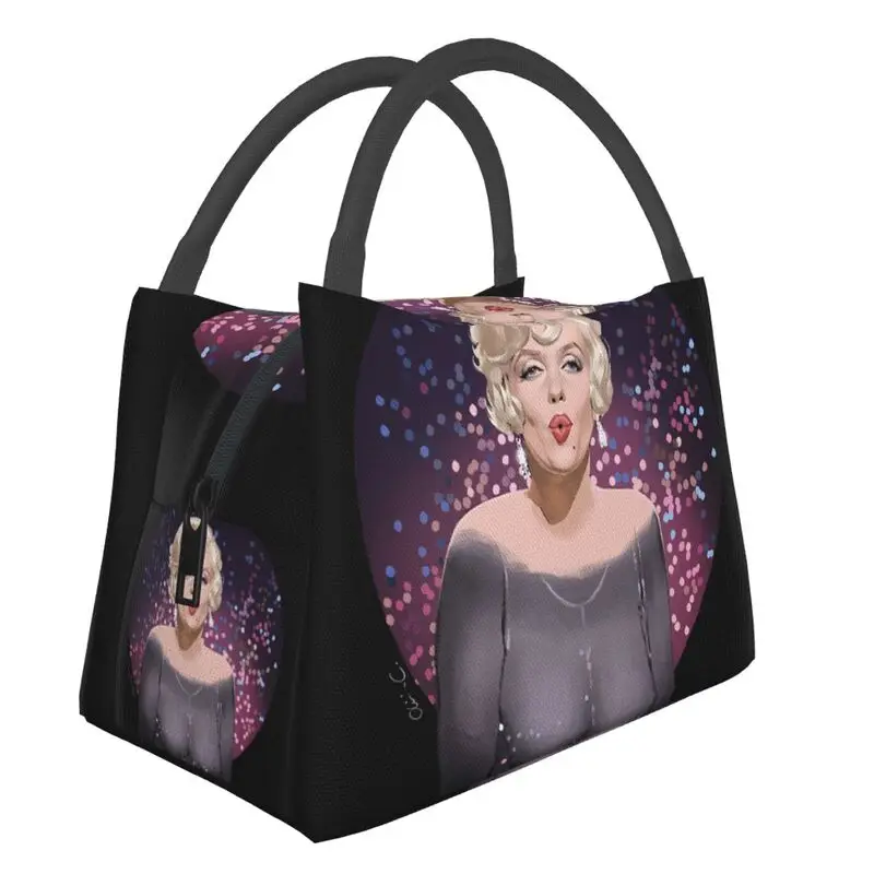 

Singer Marilynmonroe Insulated Lunch Bag Women Portable American Actress Model Thermal Cooler Lunch Tote Office Picnic Travel