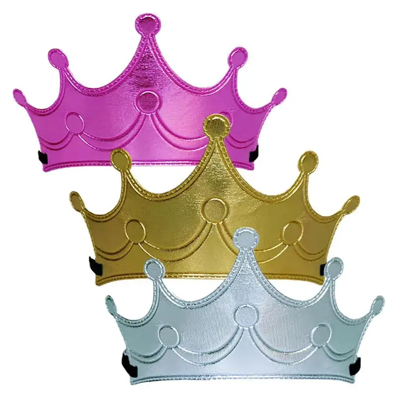 

Birthday Crowns Cosplay King Queen Crown with Elastic Band Reusable Kids Hair Accessories for Kindergarten Party Home Decor