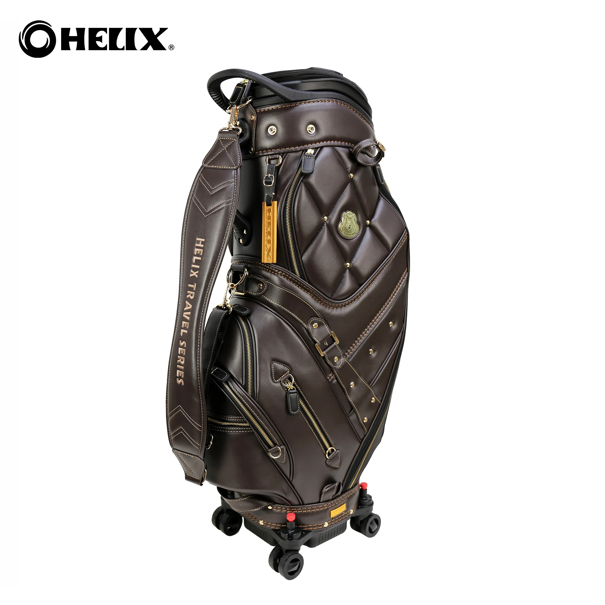 Helix Golf супер кожаная сумка для гольф-клуба с колесами/выдвижной чехол | Спорт и