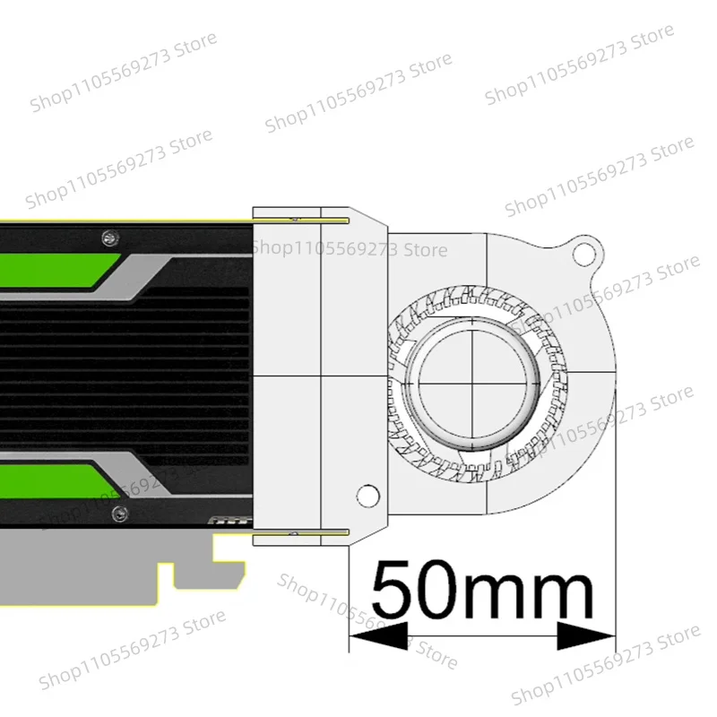 Фото Вентилятор охлаждения для графических карт Nvidia Tesla P4 T4 M4 L4 A2, U-образный турбовентилятор, 1 шт. №3