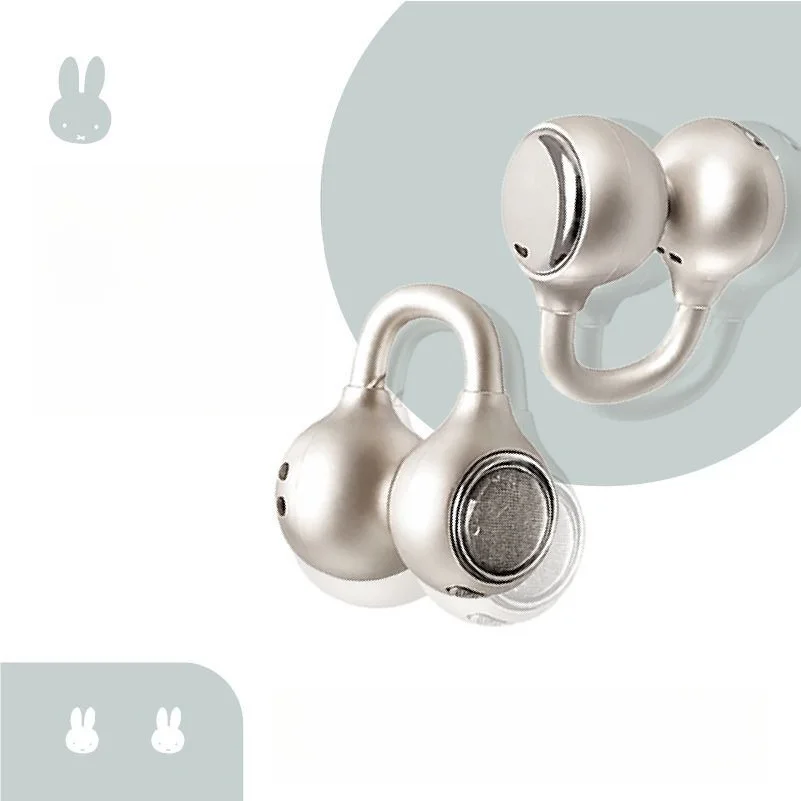 Фото Наушники Kawaii Miffy: милые портативные наушники-клипсы. Отличный подарок друзьям на день рождения. Портативные, новый стиль 2026 года. Отличный подарок девушке. №4