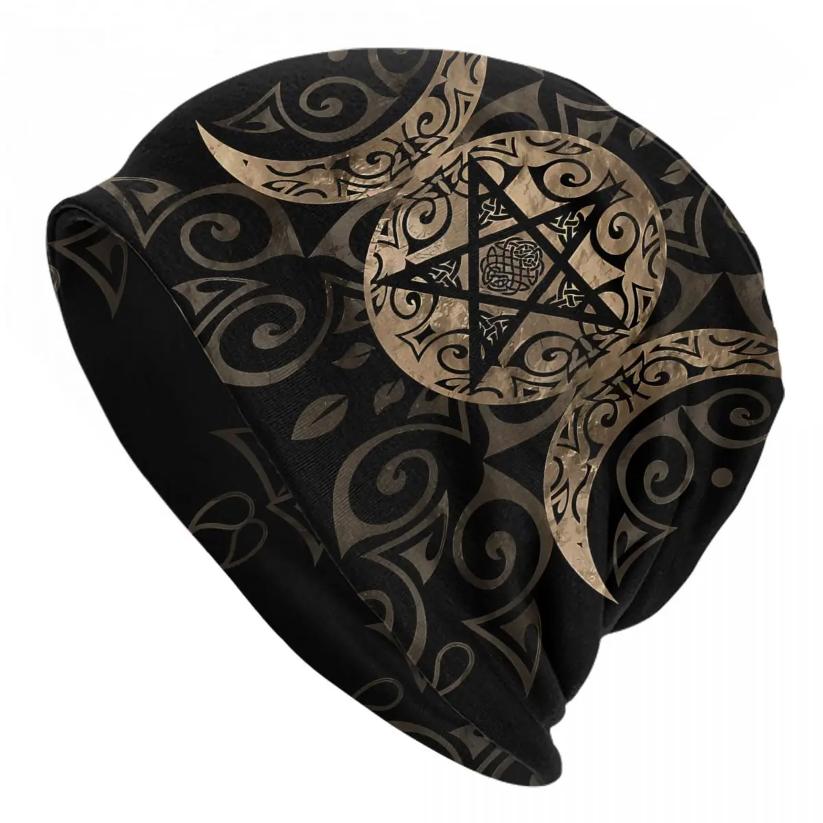

Skullies Beanies Autumn Spring Hats Triple Moon Goddess Pentagram Thin Bonnet Special Caps Men Women's Earmuffs
