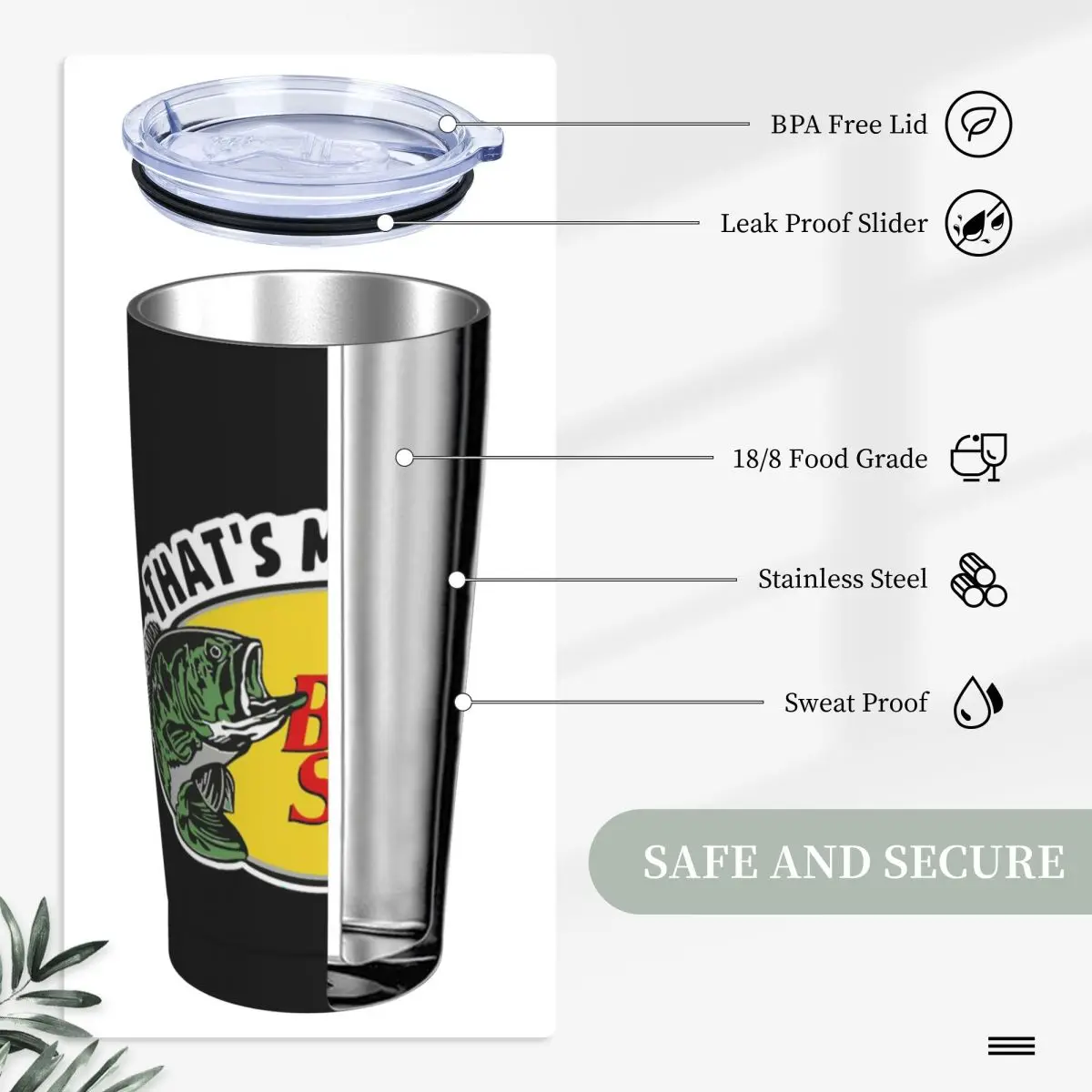 Кружка с трубочкой из нержавеющей стали двойной стенкой 20 унций