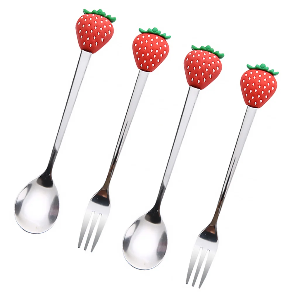 

Spoon Fork Forks Spoons Steel Stainless Set Fruit Dessert Ice Cream Cute Coffee Cutlery Silverware Tableware Appetizer Cocktail