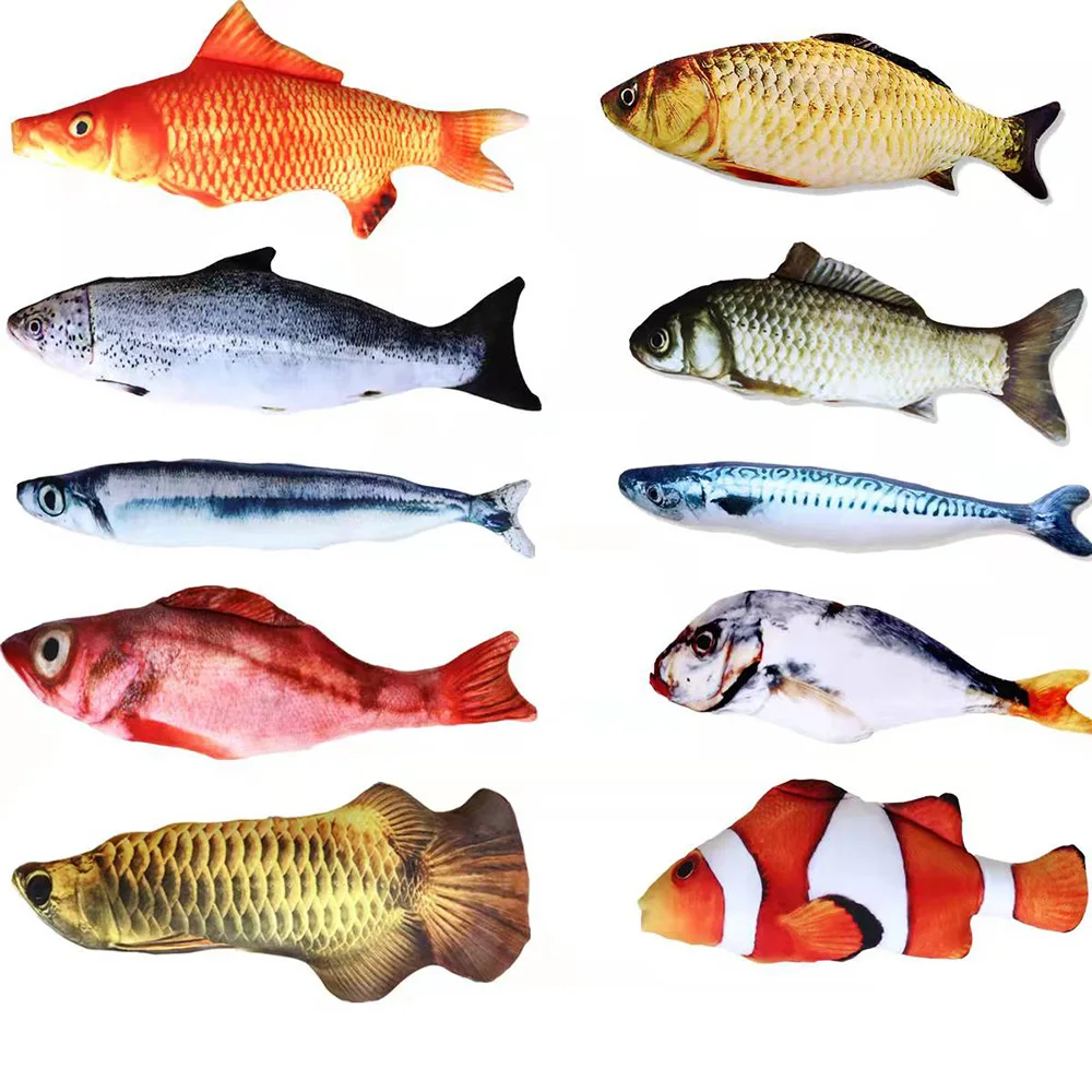 

Petskd Cat Toys Interactive Simulation Fish Pet Toys Plush Stuffed Catnip Pillow Pet Products for Cats Training Entertainment