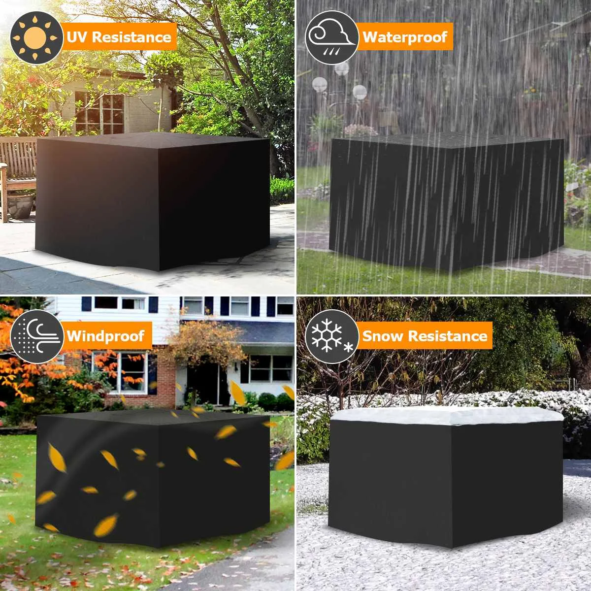 

Waterproof Outdoor Furniture Cover Patio Garden Table Chair Covers Rain Snow Anti-uv Cover For Sofa Dust Proof 125x125x74cm