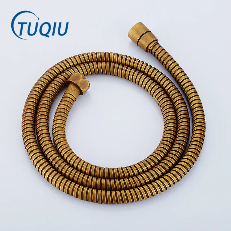 G1/2 Inch Gold Flexible Shower Hose 1.5m Plumbing Hoses Stainless Steel  Bathroom Water Head Shower head Pipe
