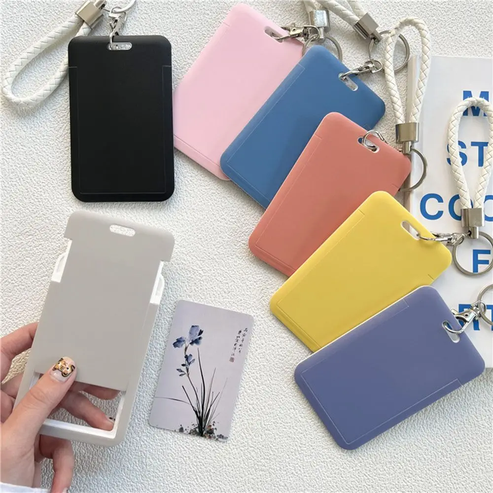 

Cute Slider Credit Card Holders Bank ID Holders Badge Child Bus Card Cover Case With Keyring Women Men Business Card Holder Bags