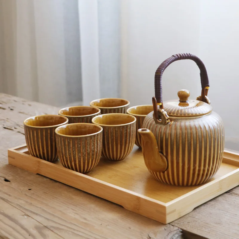

Minimalist Japanese Tea Set Ceramic Vintage Tea Set Porcelain Chinese Tea Kettle Tetera Japonesa Teaware With Tray