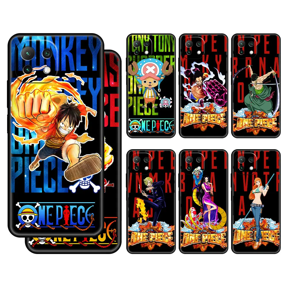 

One Piece Monkey D Luffy Ace Anime Black Case for Xiaomi Redmi K40 12 K50 12X Note Mi 11 10T 11T Lite Pro 10 Mi10 Shell Celular