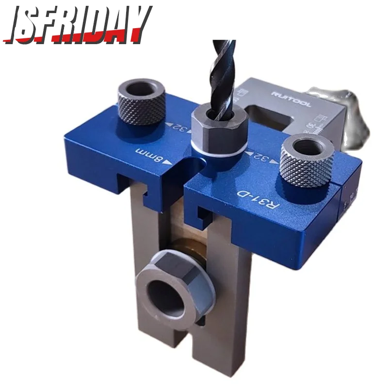 

Three in One Eccentric Wheel Hole Punching Locator Log Tenon Hole Opener Cabinet Wardrobe Board Splicing Woodworking Tool