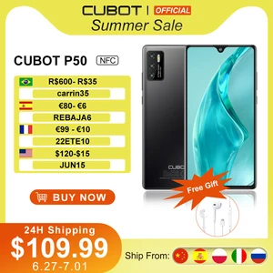 Cubot P50 2022 New Smartphone Android 6GB RAM 128GB ROM(256GB Extended) 4200mAh 6.217 inch NFC 20MP 